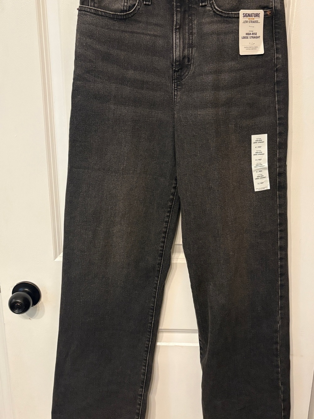 Signature by Levi Strauss High-Rise Loose Straight Jeans - Black